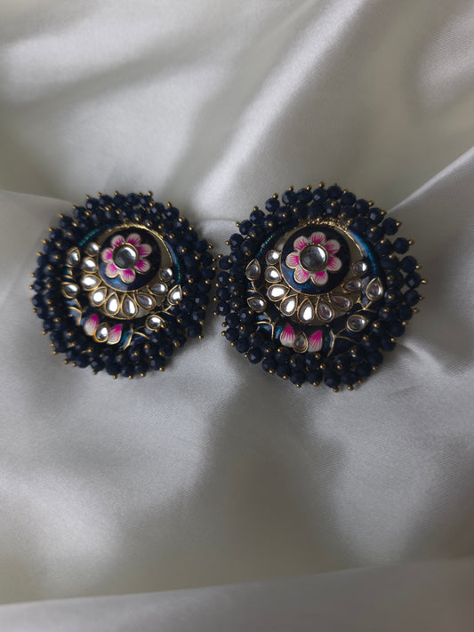 Ayla Meenakari Kundan Studs