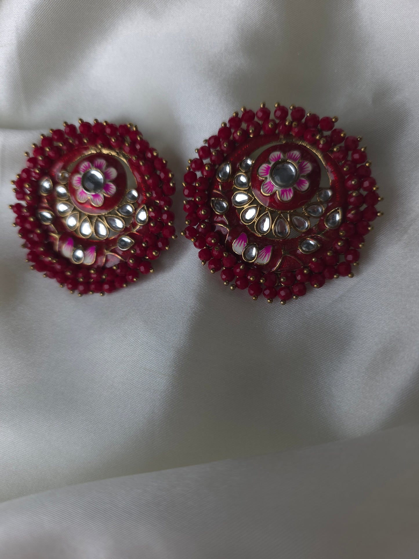 Ayla Meenakari Kundan Studs