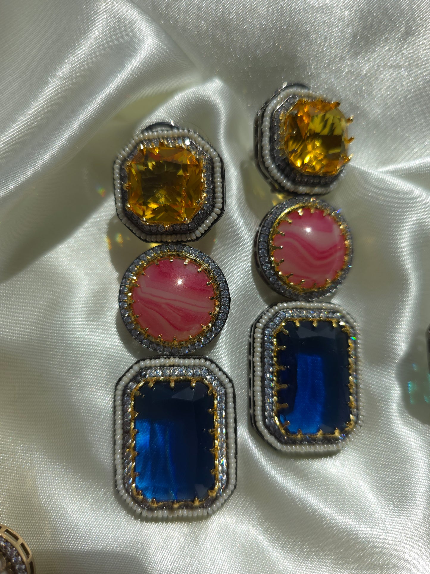 Jahanara Gem Cascade Earrings